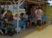 Aksi Bhabinkamtibmas Desa Laden, Datangi Rumah Warga yang Terdampak Luapan Air Sungai