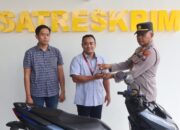 Hasil Ungkap Curanmor, Polsek Pamekasan Kembalikan Motor kepada Pemiliknya
