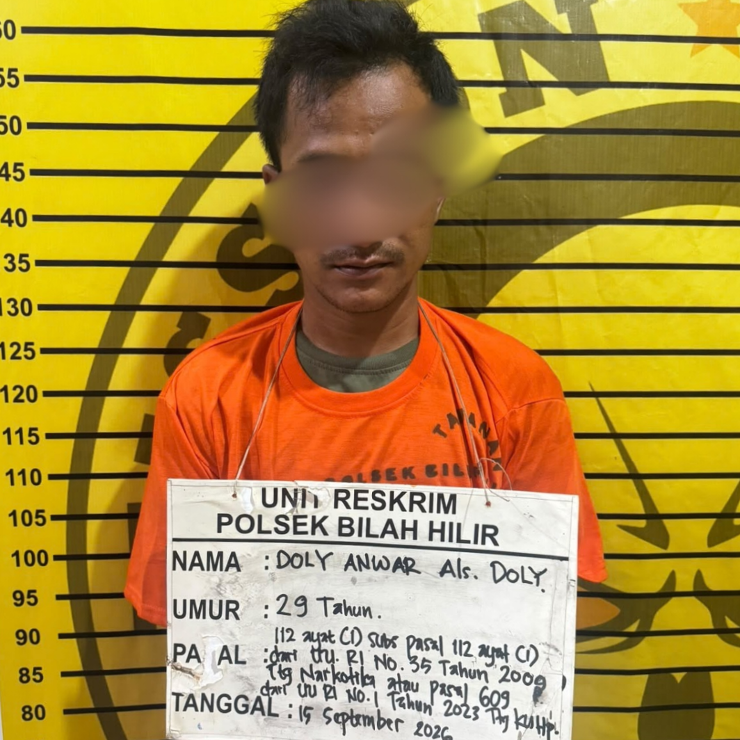 Pelaku DA alias Doli Anwar pemilik narkotika yang ditangkap Polsek Bilah Hilir