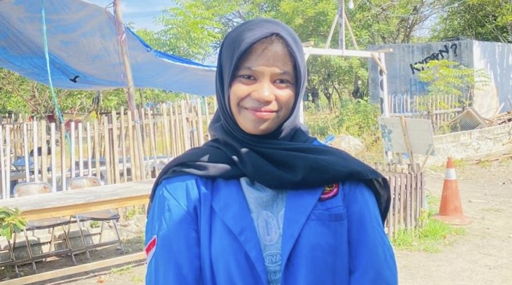 Marsha Nur Ainiyyah, Mahasiswa asal Sambalagi. Foto: Taufik.